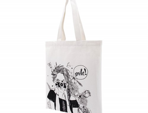 Eco-friendly canvas tote bag without gusset